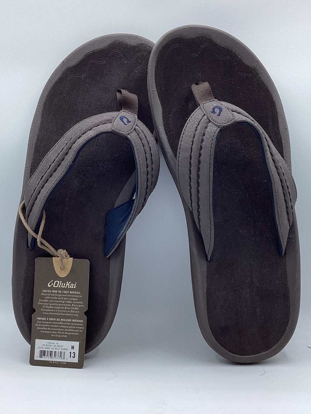 NWT Olukai Hokua Dark Wood Sandals Men’s Size 13